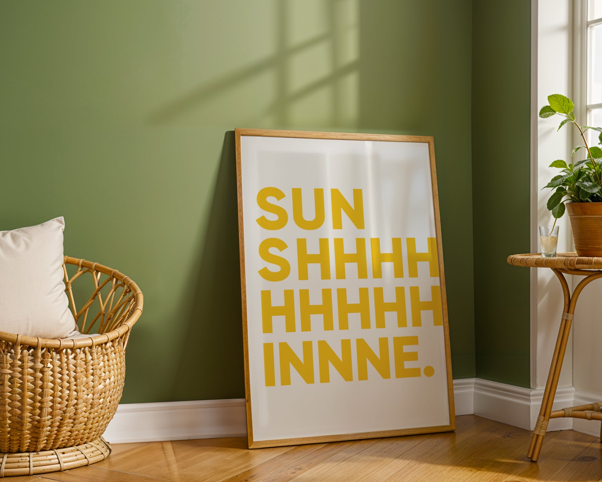 Sunshine Bedroom Print: Cheerful Wall Art Poster