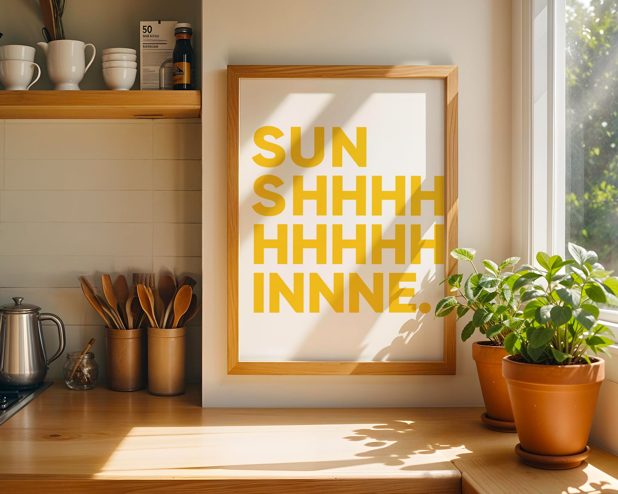 Sunshine Bedroom Print: Cheerful Wall Art Poster